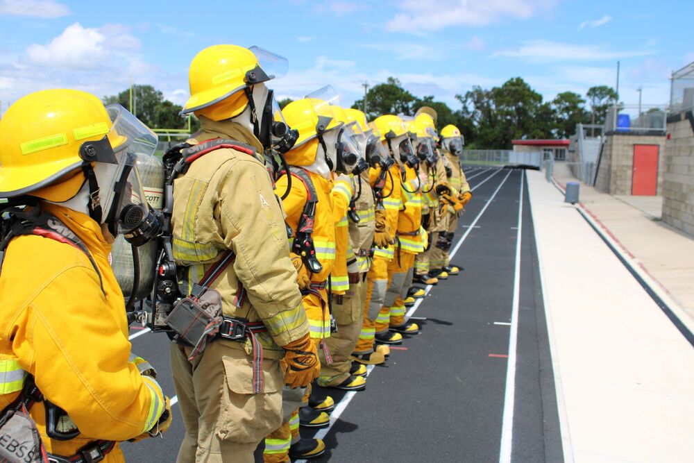 students training at cocoa fire academy