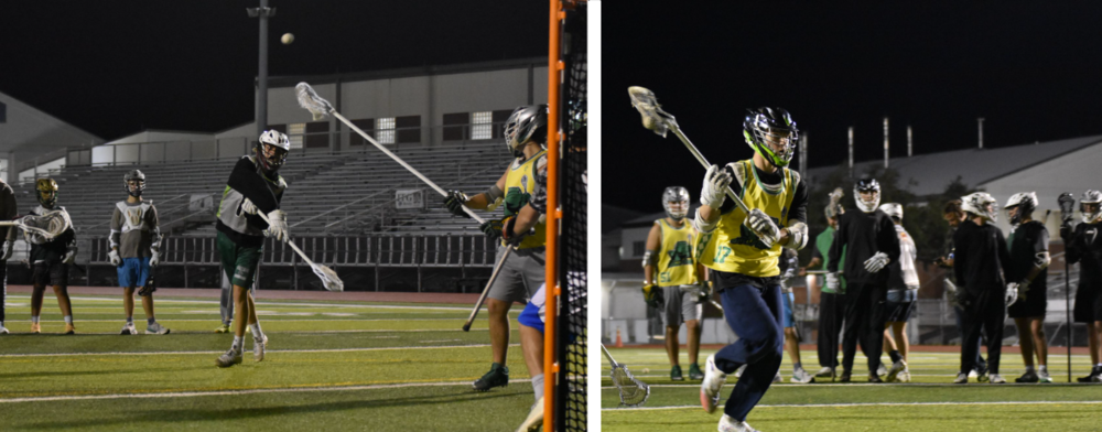 Talent on Display: Two high school lacrosse players, Noah Schuster and Justin Hartley, compete for spots on the Melbourne High School lacrosse team during tryouts on January 19th at Tom McIntyre Stadium. Schuster, a 9th-grade attacker, and Hartley, an 11th-grade defensive middie, demonstrate their skills in conditioning drills, stick work, and scrimmages as coaches assess their athleticism and effort. Both players, aimed to make the team for the upcoming season, they pushed their limits, while supporting each other in an intense yet encouraging atmosphere. "The goal is to make the team, but more importantly, to be part of a group that motivates each other to be better every day," says Schuster. Photos by Hunter Paige
