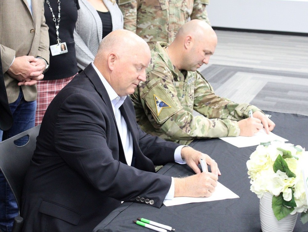 Superintendent Dr. Mark Rendell and SLD 45 Commander Colonel Chatman officially signed an updated Memorandum of Understanding (MOU)