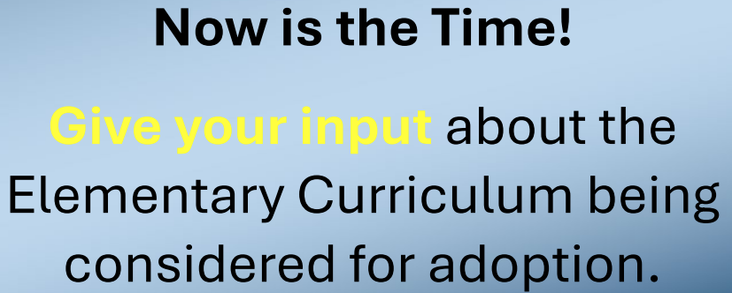 Give your input about Elementary Curriculum being considered for adoption