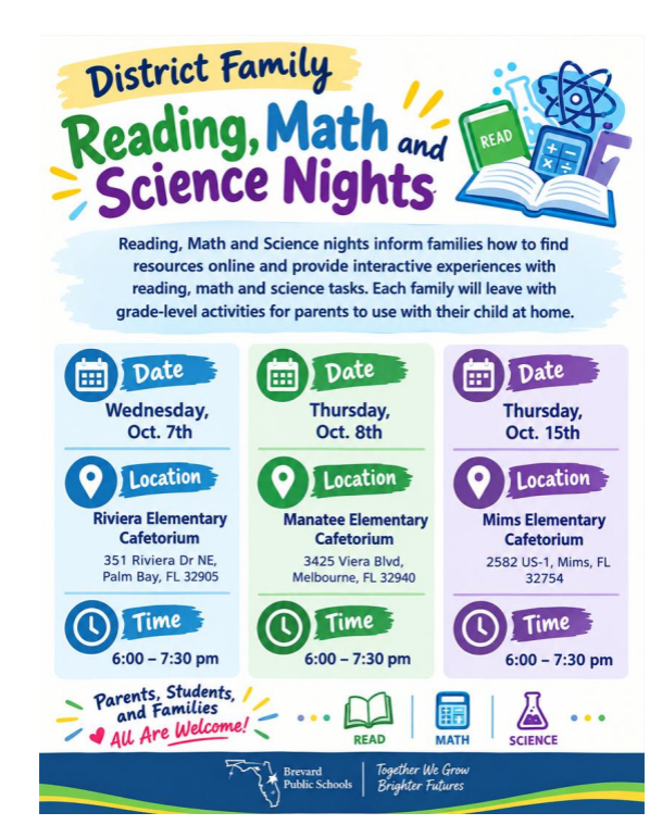 District Family Reading,Math,Science NIght