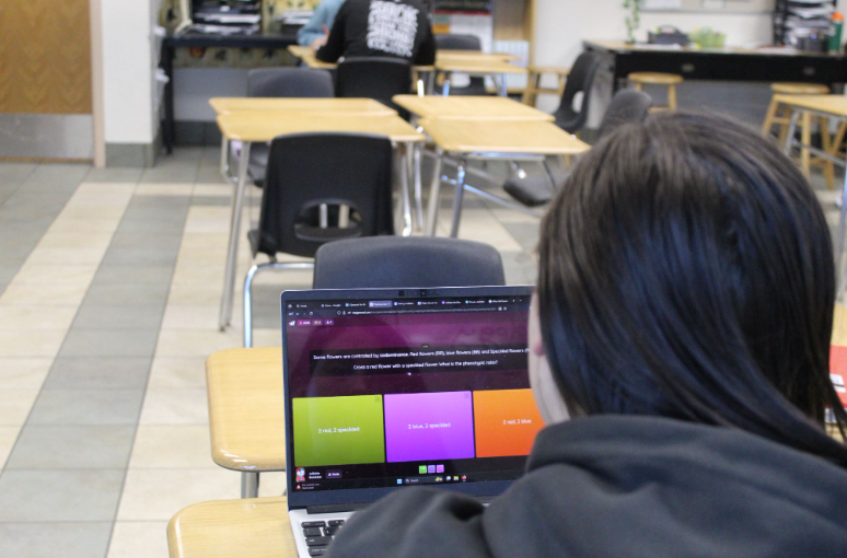 Juliette Stricklan is a 9th grader at Melbourne High School is working on a practice test to help her study for the test that was on February 20, 2026, about hereditary genetics. “We took the test on hereditary genetics because our unit was over, and we take a test every time we finish the unit," she said. photo by Ereny Elrayis