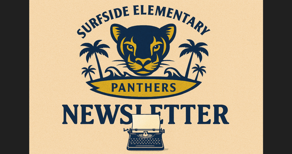 Surfside Elementary Panthers Newsletter with Panther logo