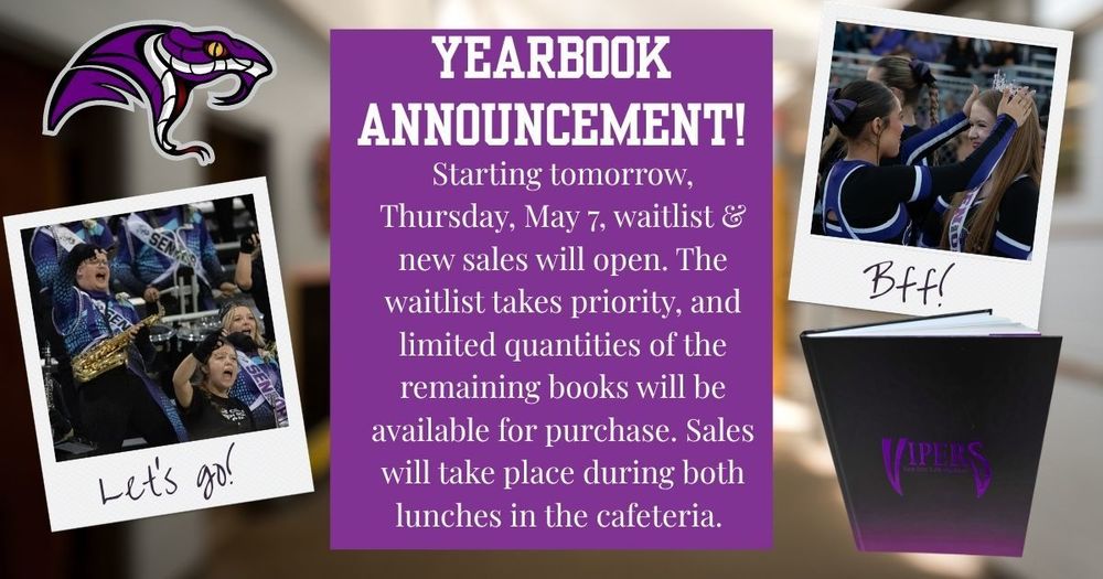 Yearbook sales open on 5/7/26!
