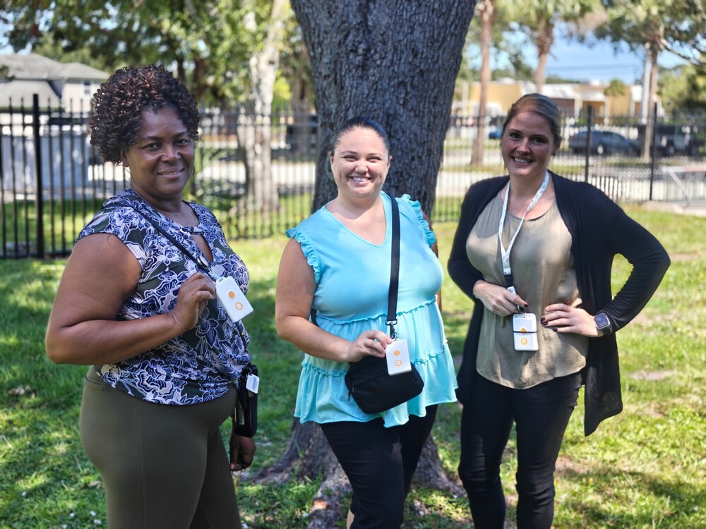 Kindergarten teachers with Raptor Badges