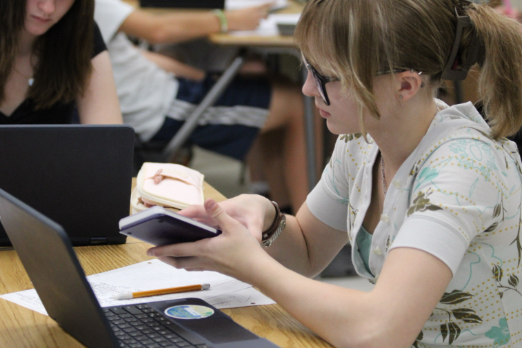 Equations around the World: High School Students in IB-Alg 2 tackles every challenge with confidence. Most students are known for completing test reviews and practice corrections before every exam. Melbourne High School has several teachers that teaches Algebra 2. Mr. Casey Chizek is the IB-Alg 2 who has been teaching for several years. “Doing reviews and test corrections help me prepare before the test and make me confident” said Elena Neel. Photo Credit by Jayda Blanc