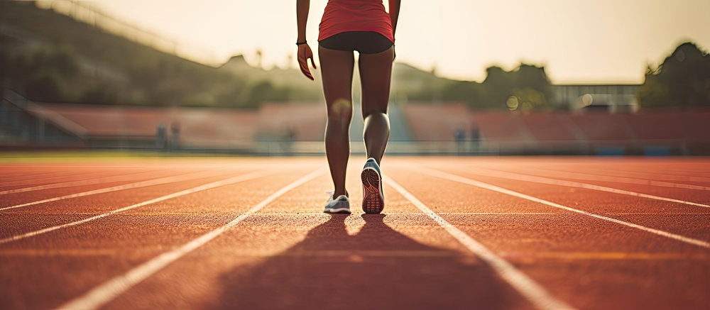image of person walking on track