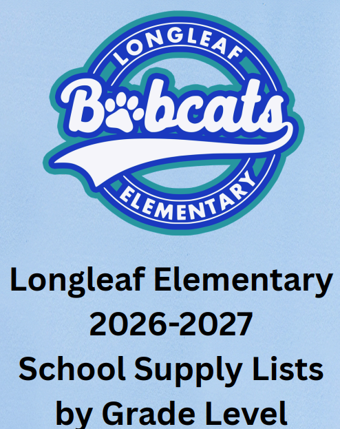 Longleaf Elementary 2026-2027 School Supply Lists by grade level