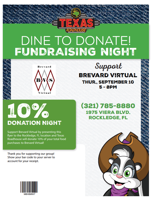 Hello all... we are so excited to announce our First TIP A TEACHER event at Texas Roadhouse in Viera!!! 👨‍🎓💰😍🎉  Join us to kick off our school year with some fun!!! 👨‍🎓💰😍🎉  Come out and bring your family and friends to help us celebrate 😋  🗓️Thurs, Sept 10th ⏱️5-8pm 📍Texas Roadhouse, Viera location 💰😍 Sit back, relax and let your teachers serve you :)