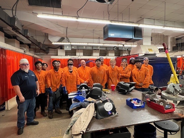 Welding students