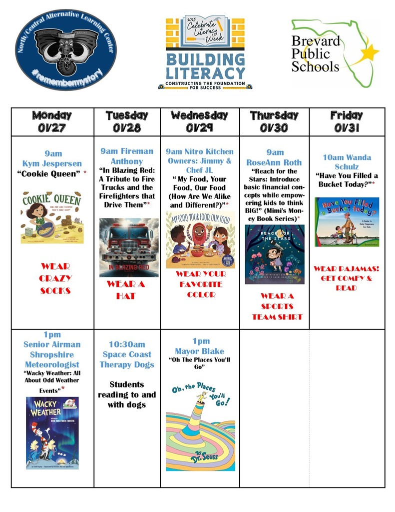 literacy week calendar