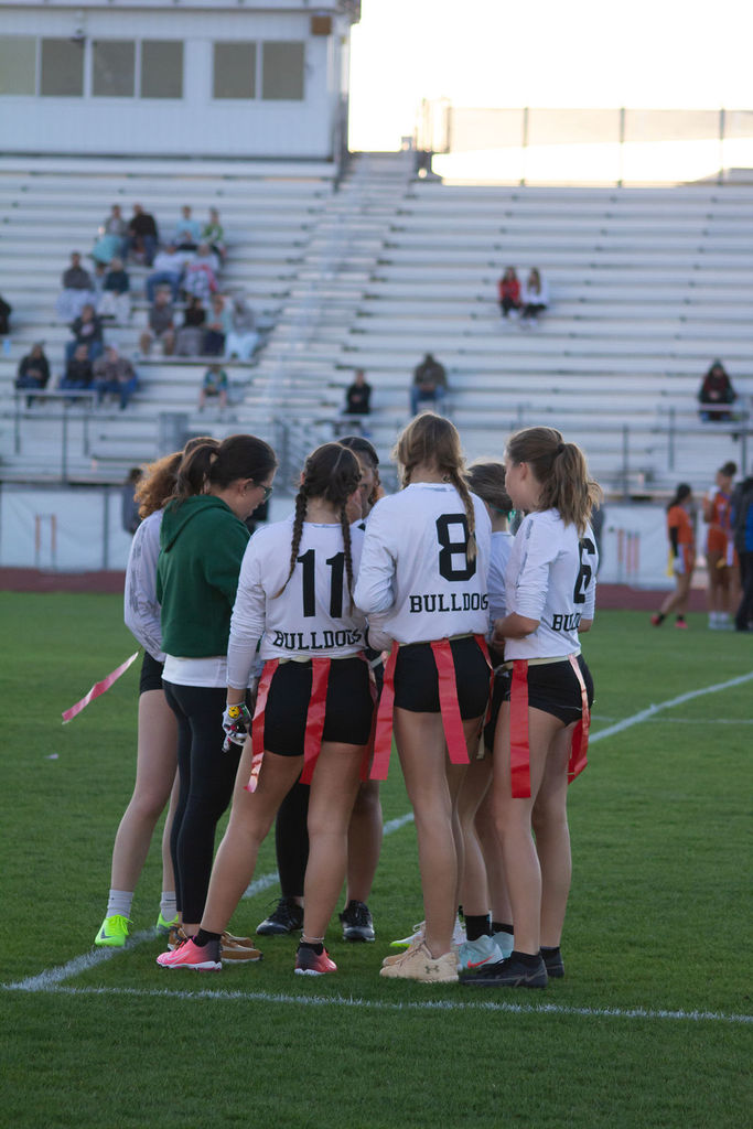 JV team in huddle