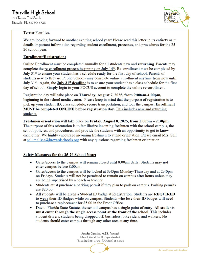 Parent Letter