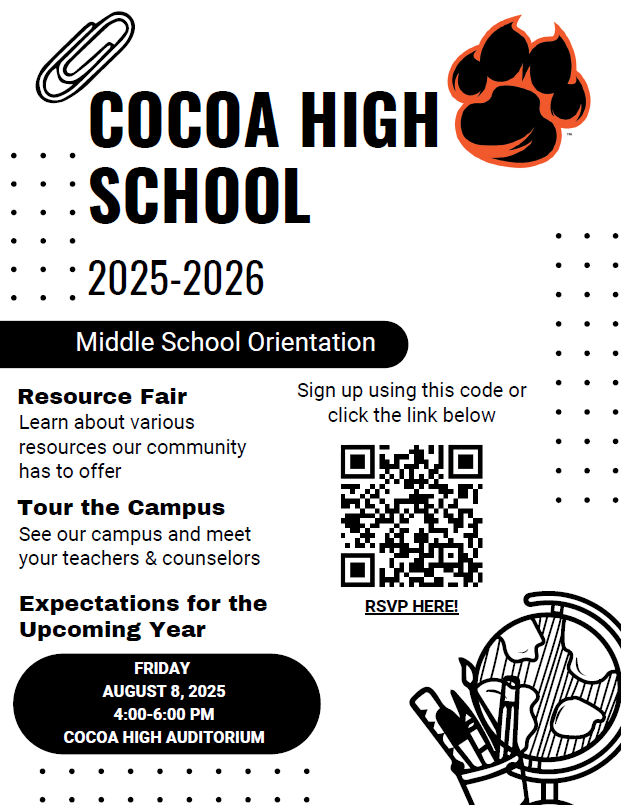 Cocoa High School 2025-2026 Middle School Orientation