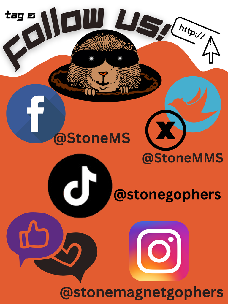 tag and follow stone. twitter @stonemms facebook @stonems tiktok @stonegophers instagram @stonemagnetgophers