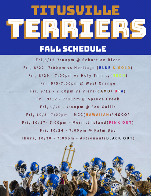 Football Fall Schedule