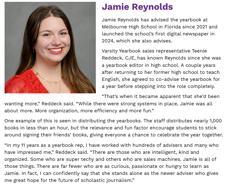 Congratulations Mrs. Reynolds 