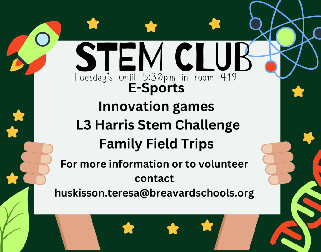 STEM Club starts Tuesday!  See flyer for details.