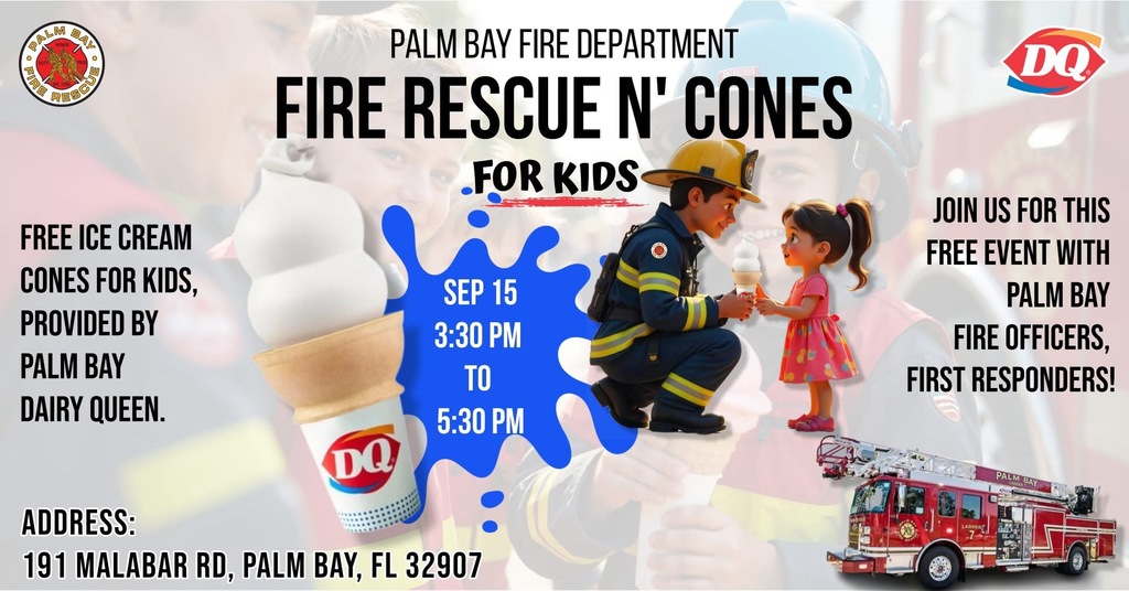 Fireman handing and ice cream cone to a little girl with a firetruck in the lower bottom corner.