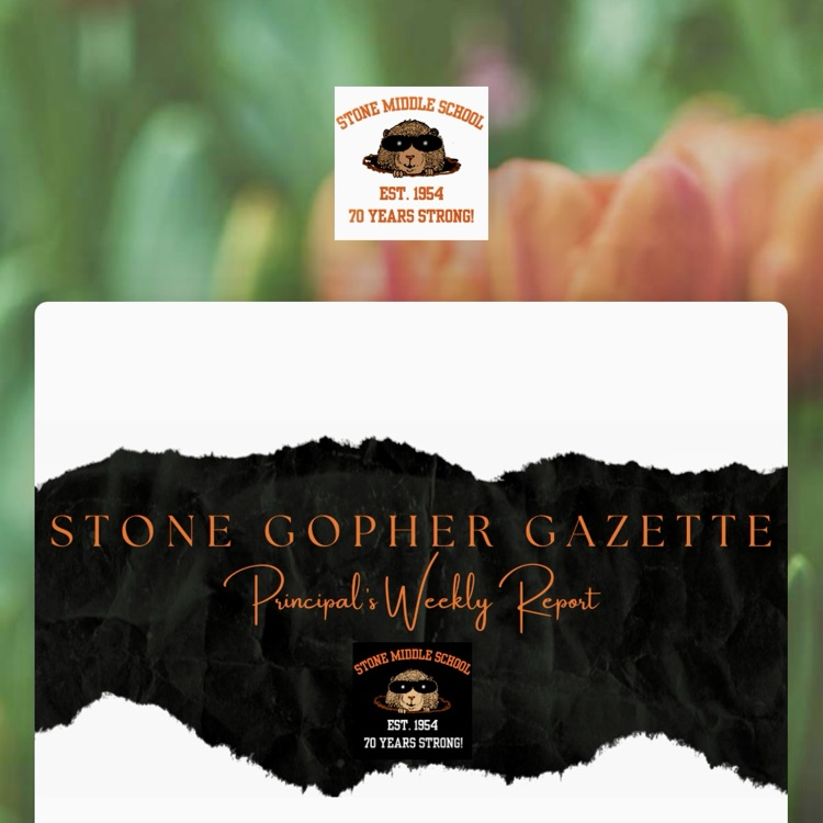stone gopher logo cover for principal’s newsletter 