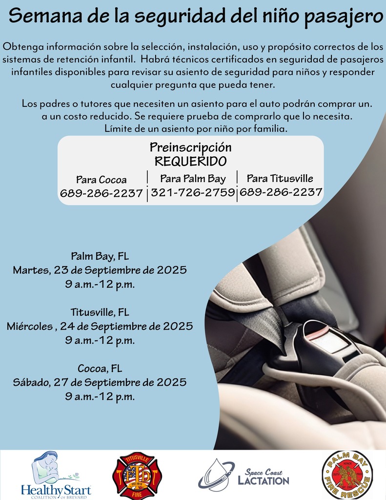 Child Passenger Safety Seat flyer-Spanish