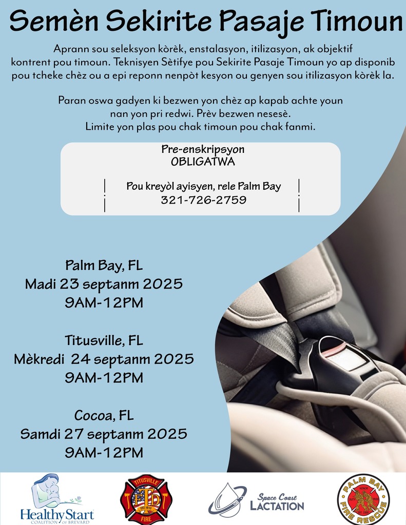 Child Passenger Safety Seat flyer -Haitian Creole