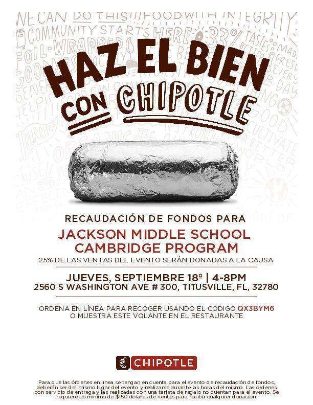 CHIPOTLE FUNDRAISER IN SPANISH
