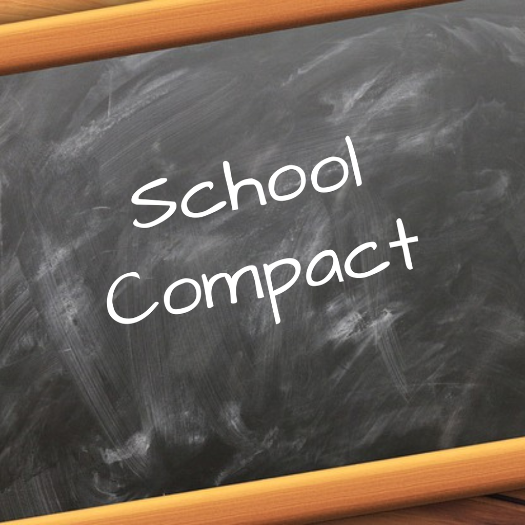 Chalkboard that reads "School Compact" in white text