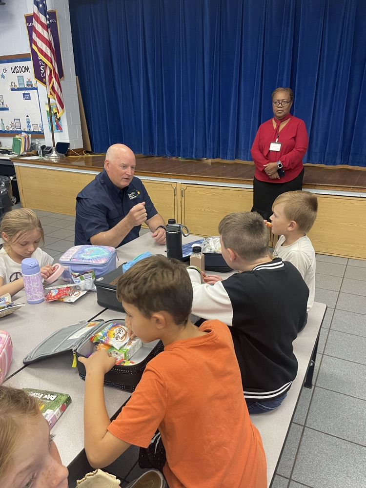 Dr. Rendell chats with third grade students about the new weather station!!