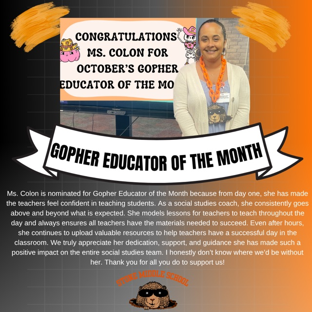 gopher educator of the month
