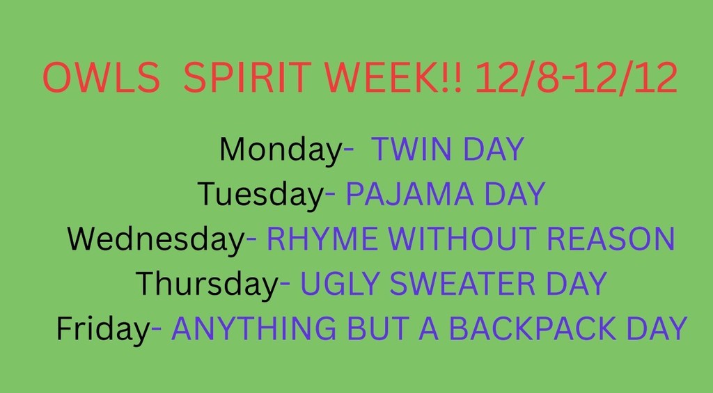 Owls Spirit Week