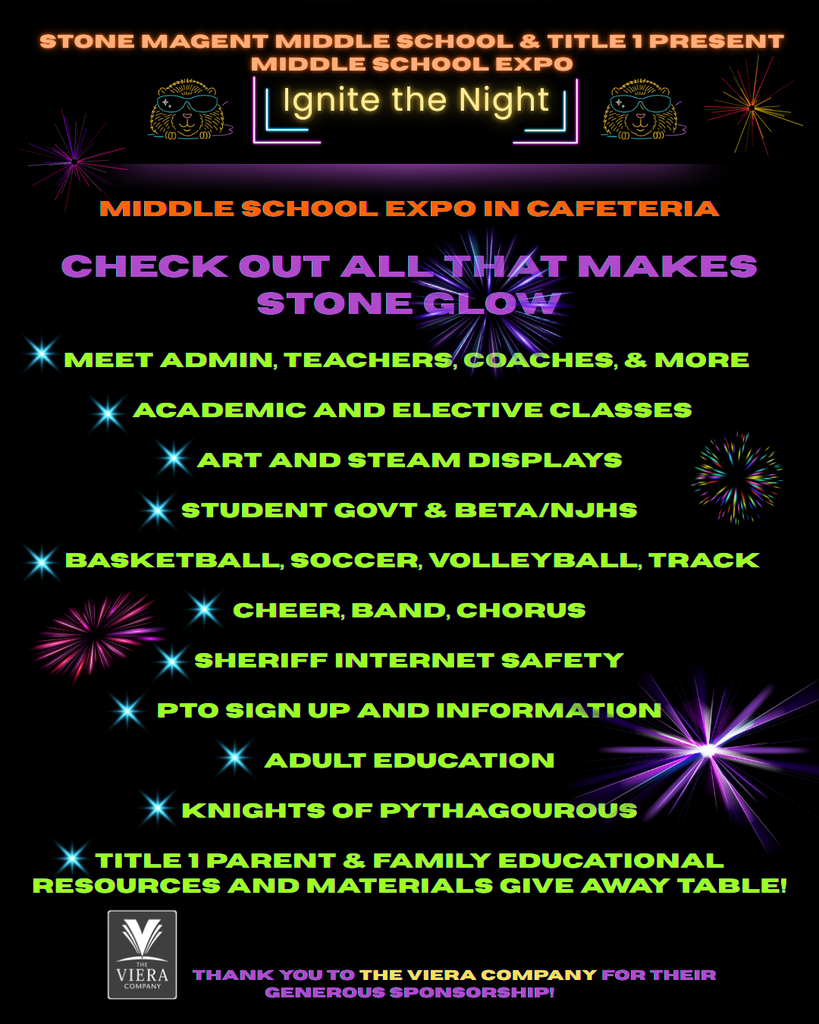Stone Middle School Expo Night events.