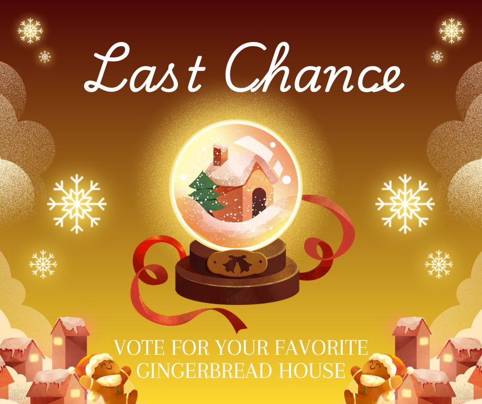 Snow globe with a gingerbread house