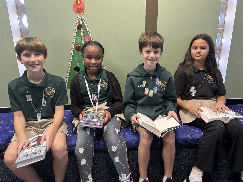 Students wearing brag tags