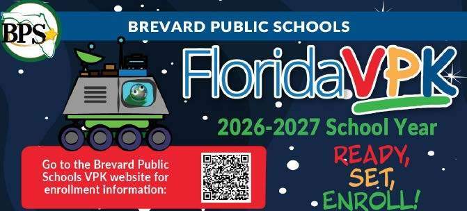 Brevard Public Schools Flofida VPK 2026-2027 School Year Ready, Set , Enroll!