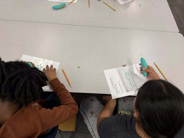 students using 3 Doodler pens to create bubble wands