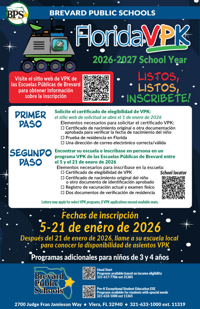 Pagina 1 de informacion sobre VPK 2026-27