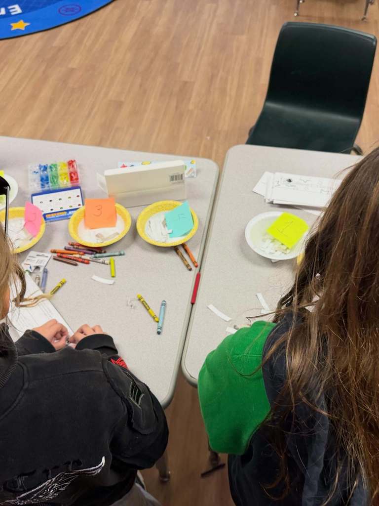 Students working on a STEM activity.