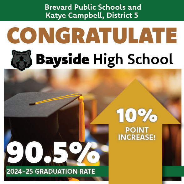 Bayside High School 2024 - 2025 graduation rate rose 10% to a total grad rate of 90.5%.