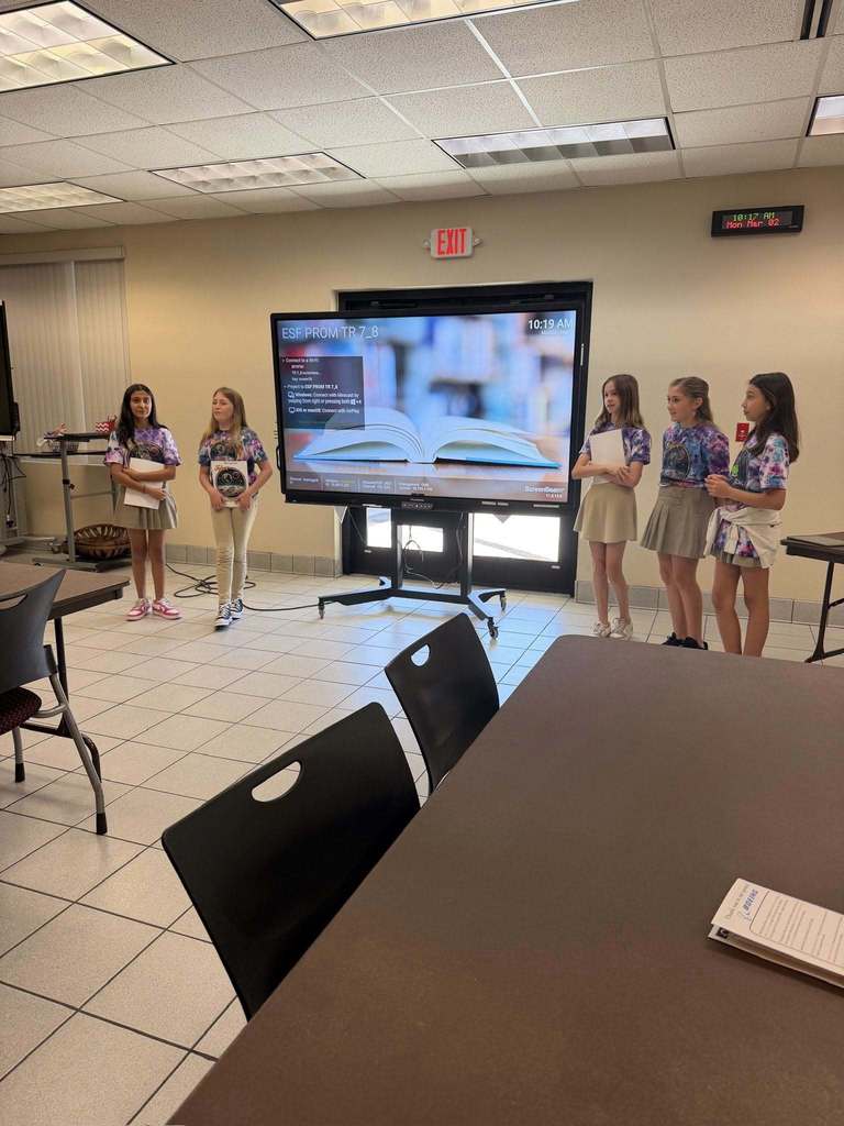 a group of students presenting during the Destination Moon competition