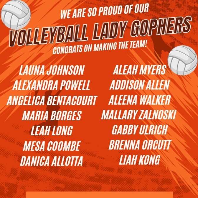 congratulations to our lady gophers volleyball team