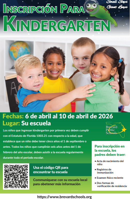 kindergarten enrolllment april 6-10, 2026