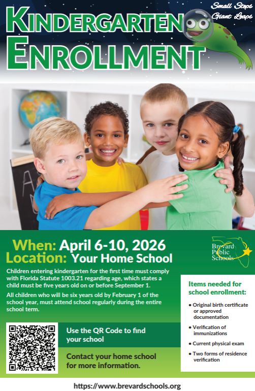kindergarten enrolllment april 6-10, 2026