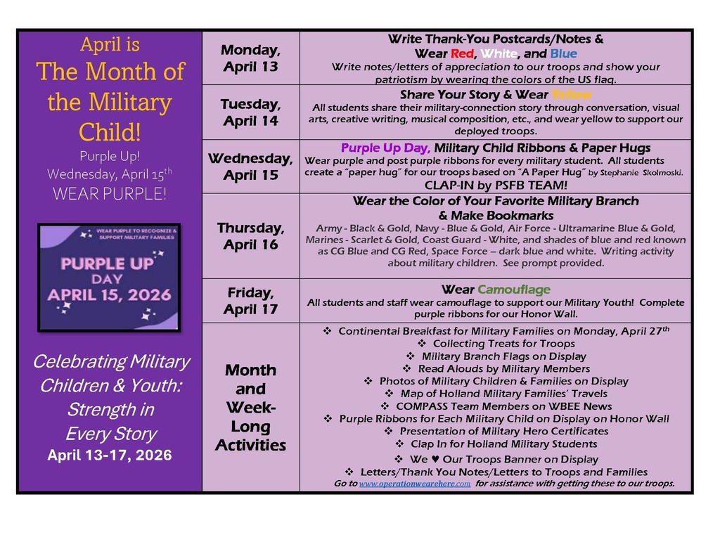 April is the Month of the Military Child!