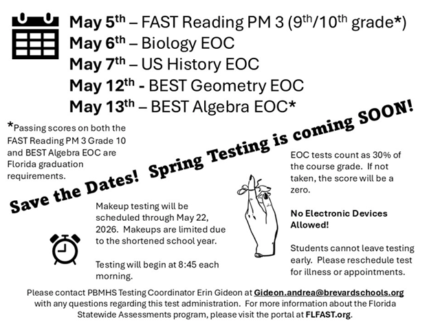 Spring 2026 testing postcard mailed home on 4/20/26