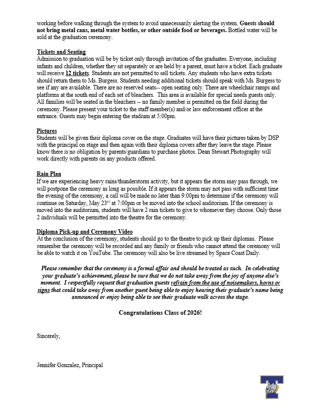 Principal's Graduation Letter (Page 2)