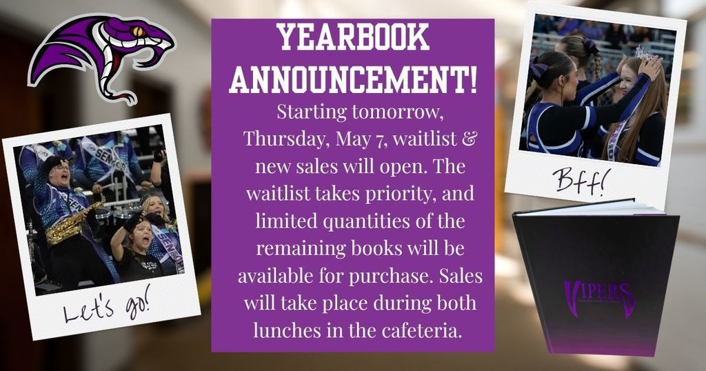 Yearbook sales open on 5/7/26!