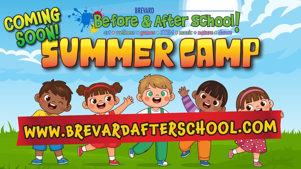 Children holding a red banner excited for summer camp