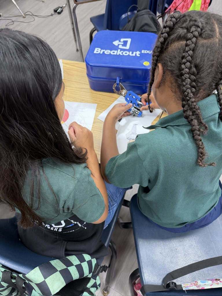 Students working on their Breakout EDU boxes