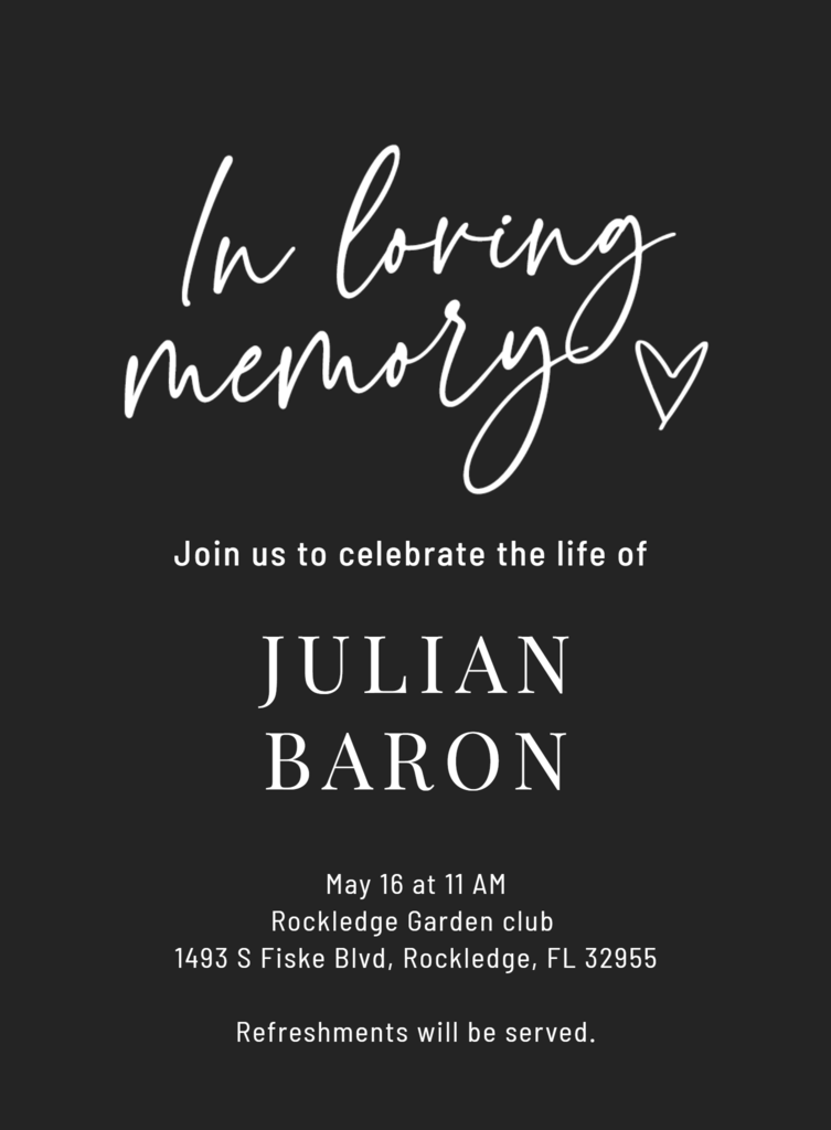 Celebration of Life for Julian Baron